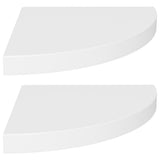 Floating Corner Shelves 2 pcs White 35x35x3.8 cm MDF 323917