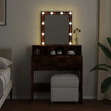 Dressing Table with LED Smoked Oak 80x41x144.5 cm 848182