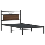 Bed Frame without Mattress Brown Oak 107x203 cm Engineered Wood 4106837