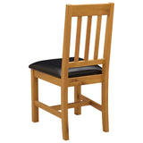 Dining Chair VENLO 2 pcs Solid Oak Wood Black 45 x 53 x 92 cm 42039154