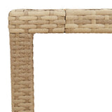 Garden Table Beige 90x90x75 cm Poly Rattan Acacia Wood 368124