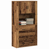 Highboard with Drawer Old wood 80 x 33 x 150 cm Engineered wood 3334343