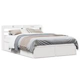 Bed Frame with Headboard White 120x190 cm Small Double Solid Wood Pine 3307102