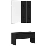 Hallway Furniture Set 4 pcs Black Oak Engineered wood 862107