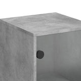 Highboard with Glass Doors Concrete Grey 35x37x120 cm 836563
