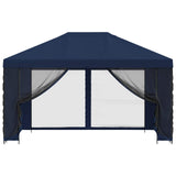 Garden Gazebo with Sidewalls 4 x 3 m Blue Polyester and Steel 900391