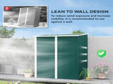 5.3 x 3.1ft Corrugated Steel Garden Shed - Green T3398P328410