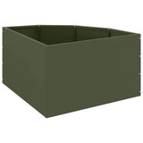 Corner Planter Olive green 60 x 60 x 35 cm Steel 883643