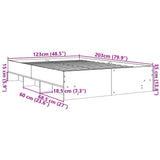 ZNTS Bed Frame without Mattress Black 120x200 cm Engineered Wood 3295661