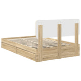 Storage Bed with Drawer Sonoma Oak 135 x 190 cm Engineered Wood 3412285