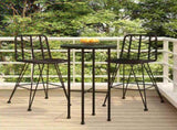 Bar Stools 2 pcs Black 45x56x103,5 cm PE Rattan and Steel 319431
