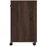 Printer Stand with Wheels Brown Oak 60x40x68.5 cm 840645