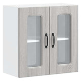 Kitchen Wall Cabinet with Glass Door Kalmar Grey Sonoma Engineered Wood 853673