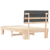 Bed Frame with Upholstered Headboard Dark Grey 100 x 200 cm 877510
