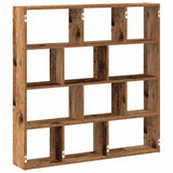 Wall Cube Shelf 12 Compartments Old Wood Engineered Wood 860011