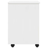 Rolling Cabinet White 34 x 39 x 56 cm Solid Pine Wood 42028341