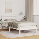 Bed Frame with Headboard White 90 x 220 cm Solid Pine Wood 872327