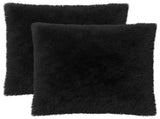 Cushion with Pillow HEERLEN 2 pcs Black PV Fleece 928289