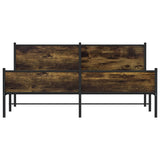 Metal Bed Frame without Mattress Smoked Oak 180x200 cm Super King 3301387