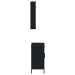 ZNTS 2 Piece Bathroom Furniture Set Black Engineered Wood 3214780