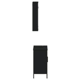 ZNTS 2 Piece Bathroom Furniture Set Black Engineered Wood 3214780