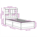 Bed Frame without Mattress White 90x190 cm Single Solid Wood Pine 3323516