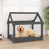 Dog Bed Grey 81x60x70 cm Solid Wood Pine 822209