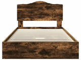 Storage Bed with Drawer Smoked Oak 100 x 200 cm Engineered Wood 3413538
