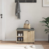 Hall Bench with Cushion with Shelf Sonoma Oak 60 x 38 x 46 cm 891498