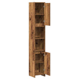 Bathroom Cabinet Old Wood 30x30x183.5 cm Engineered Wood 856064