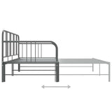 Pull-out Sofa Bed Frame without Mattress Grey Metal 90x200 cm 324754