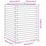 Garden Planter White 50x50x72 cm Solid Wood Pine 3282610