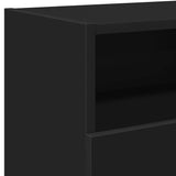 TV Cabinet with LED Lights Black 120x30x50 cm 804302