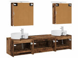 Bathroom Furniture Set 5 pcs Old Wood Engineered Wood and Glass 3406885