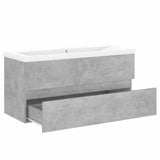 Sink Cabinet with Built-in Basin Concrete Grey Engineered Wood 3071571