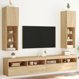 TV Cabinets with LED Lights 2 pcs Sonoma Oak 30.5x30x102 cm 837020