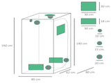 Grow Tent Reflective Mylar Hydroponic with Adjustable Vents and Floor Tray for Indoor Plant Growing, T3398P320048