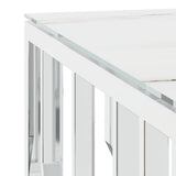 Coffee Table Silver 80x80x40 cm Stainless Steel and Glass 350059