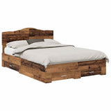 Bed Frame with Headboard Old Wood 140 x 190 cm Engineered Wood 3413200