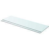 Shelves 2 pcs Panel Glass Clear 90x25 cm 3051580