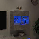 TV Wall Cabinet with LED Lights Concrete Grey 58.5x30x60.5 cm 837095