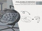 Round Egg Basket Chair, with Steel Stand, Charcoal Grey T3398P314771