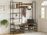 Coat Stand with Shoes Bench Old Wood 120.5 x 34 x 190 cm 8012042