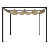 ZNTS Garden Gazebo with Retractable Roof Taupe 3x3 m Steel 4003961