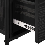Bedside Cabinet Black Oak 40 x 30 x 50 cm Engineered Wood 8013482