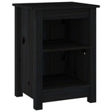Bedside Cabinet Black 40x35x55 cm Solid Wood Pine 820964