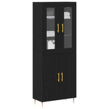 Highboard 2 pcs Black Oak Engineered Wood 3334348