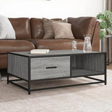 Coffee Table Grey Sonoma 90x57x35 cm Engineered Wood and Metal 848757