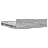 Bed Frame with Drawers without Mattress Grey Sonoma 200x200 cm 3280725