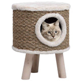 Cat House with Wooden Legs 41 cm Seagrass 170970